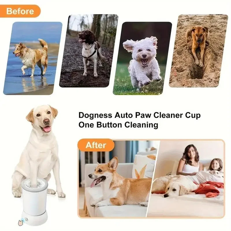 Automatic Dog & Cat Paw Washer – Electric Pet Foot Cleaner with Soft Bristles