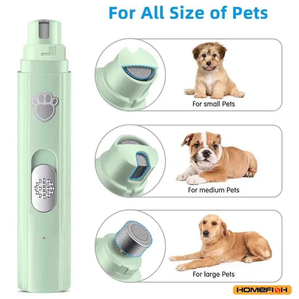 Electric Dog & Cat Nail Grinder – USB Rechargeable Pet Nail Trimmer with Low Vibration