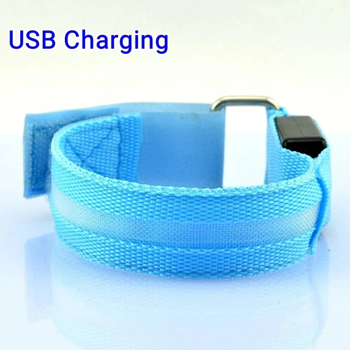 LED Night Running Armband – USB Rechargeable Safety Light for Cycling, Jogging & Outdoor Sports