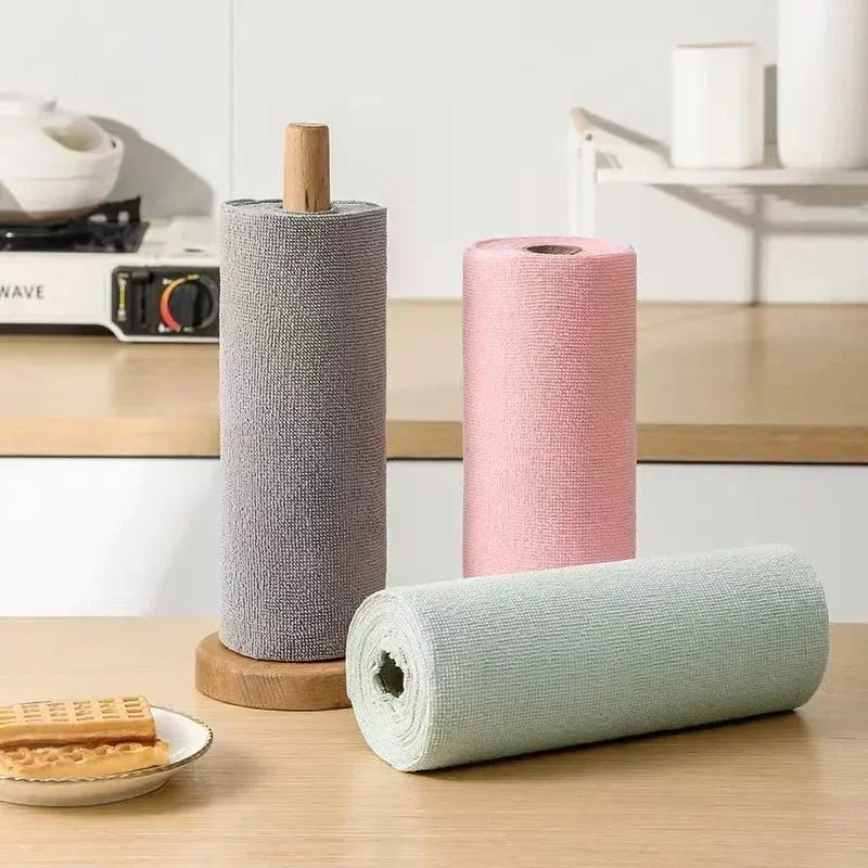 “Magic Reusable Microfiber Cleaning Roll – Sparkling Clean in Seconds!”