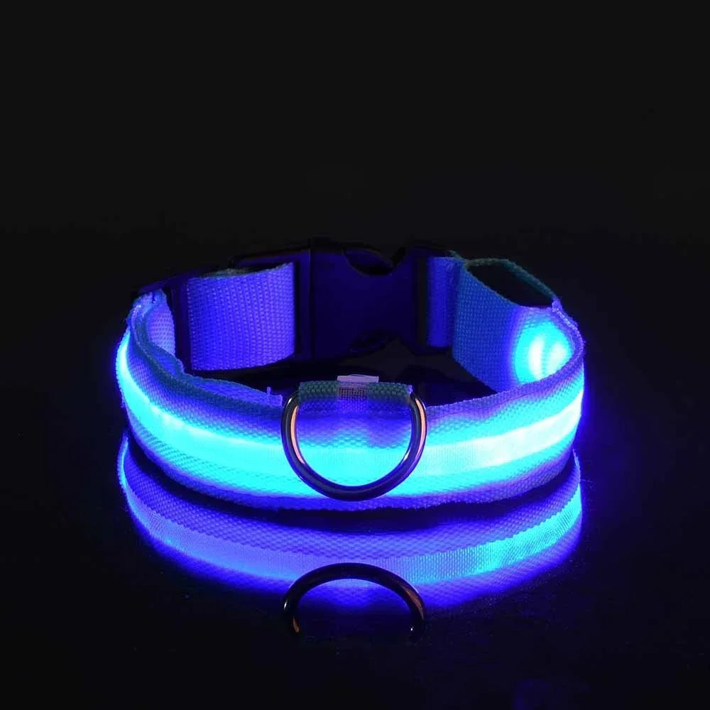 LED Dog Collar – Nylon Luminous Night Safety Flashing Glow-in-the-Dark Collar for Dogs