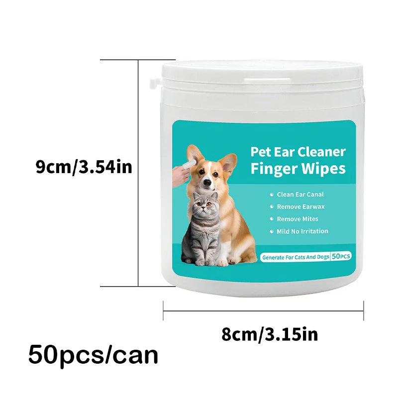 Pet Ear Cleaning Wipes – Gentle Ear Care for Cats & Dogs