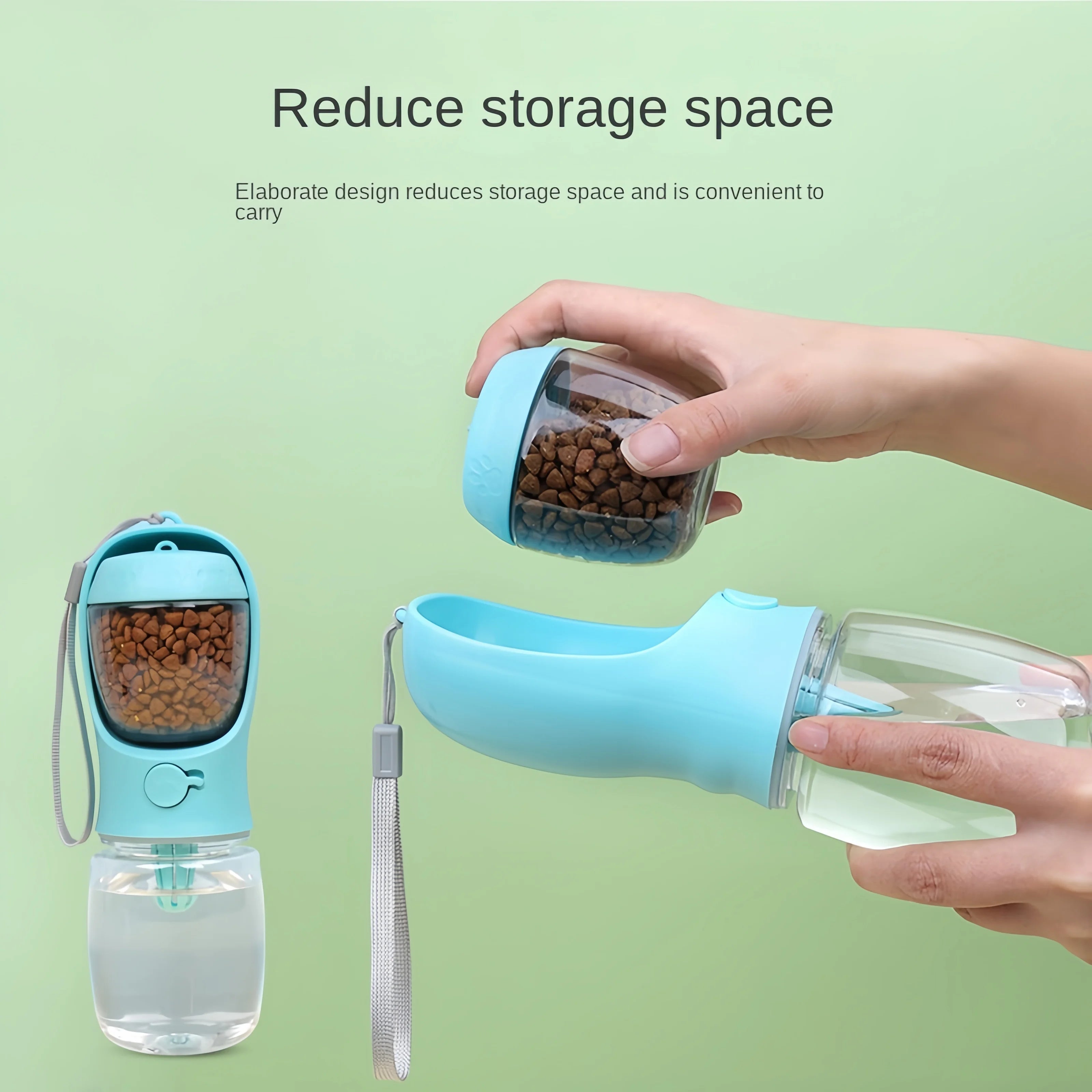 2-in-1 Portable Pet Water &amp; Food Bottle – Leakproof Travel Feeder for Dogs &amp; Cats, Outdoor Pet Drinking Bowl