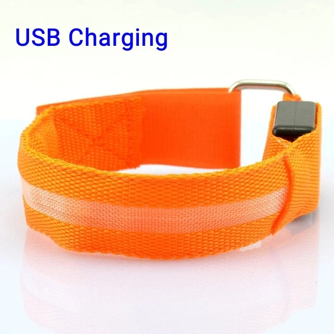 LED Night Running Armband – USB Rechargeable Safety Light for Cycling, Jogging & Outdoor Sports