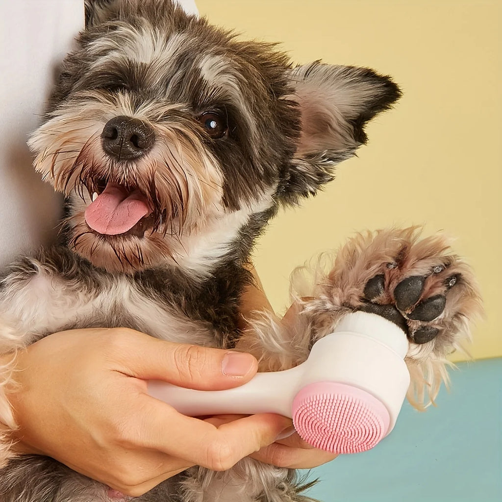 “Happy Paws: Gentle Double-Sided Paw Brush for Dogs”