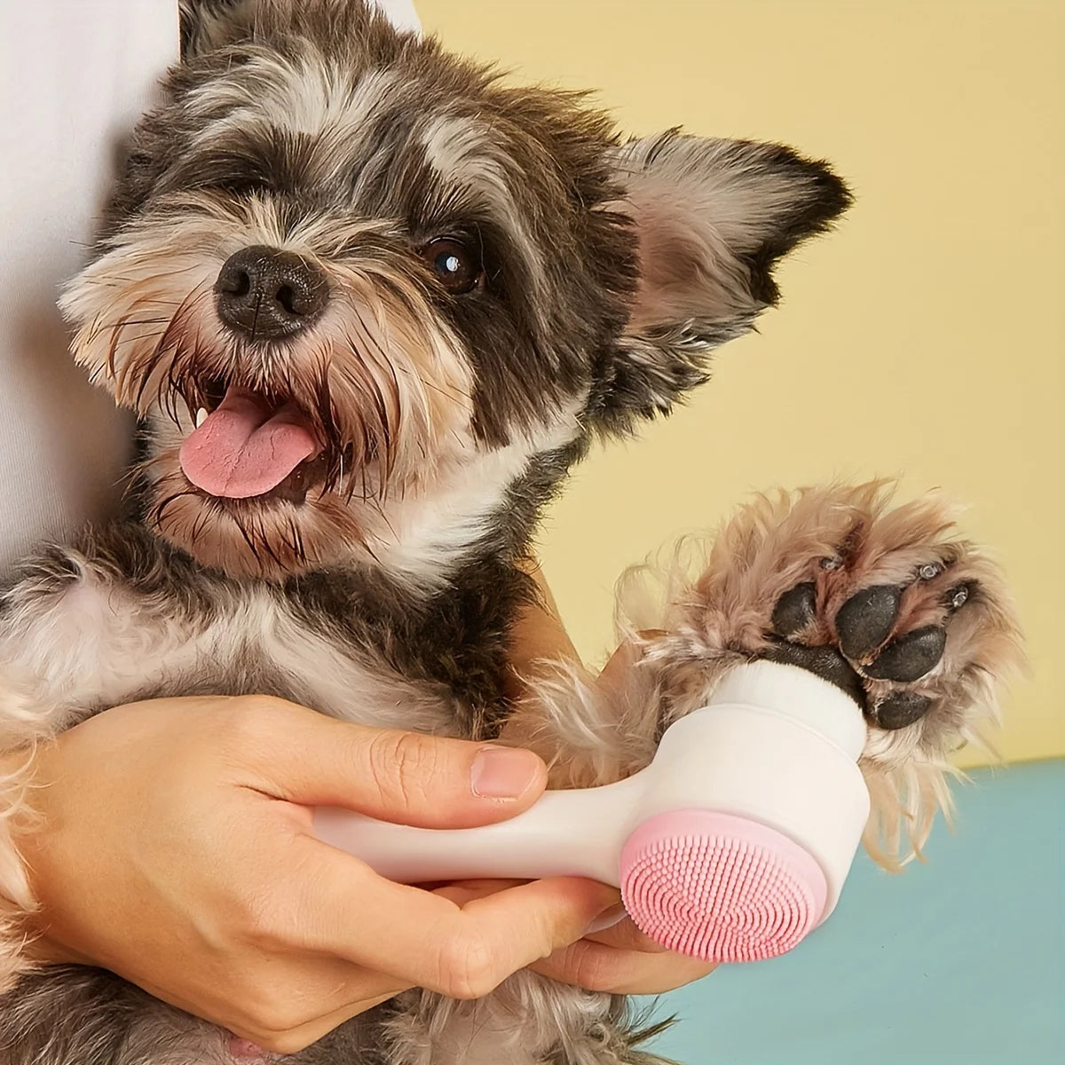 “Happy Paws: Gentle Double-Sided Paw Brush for Dogs”