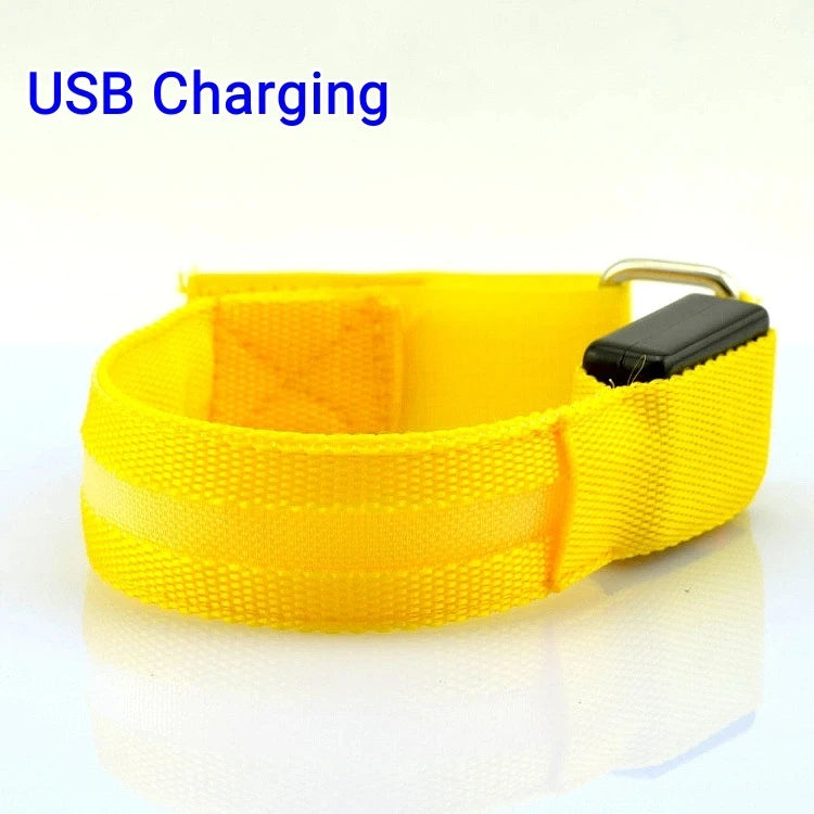 LED Night Running Armband – USB Rechargeable Safety Light for Cycling, Jogging & Outdoor Sports