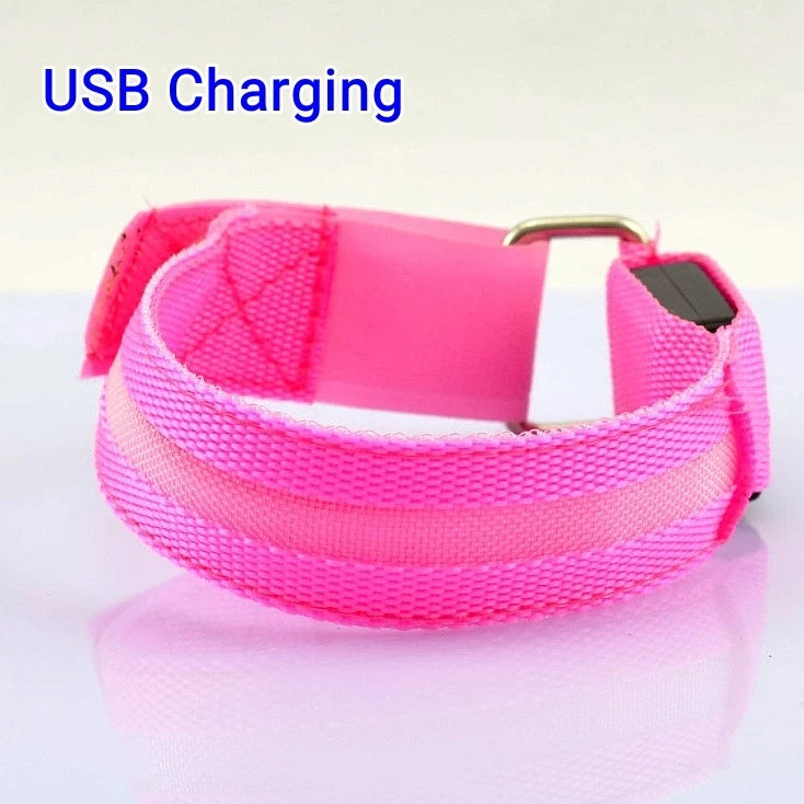 LED Night Running Armband – USB Rechargeable Safety Light for Cycling, Jogging & Outdoor Sports