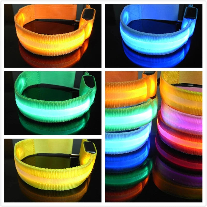 LED Night Running Armband – USB Rechargeable Safety Light for Cycling, Jogging & Outdoor Sports
