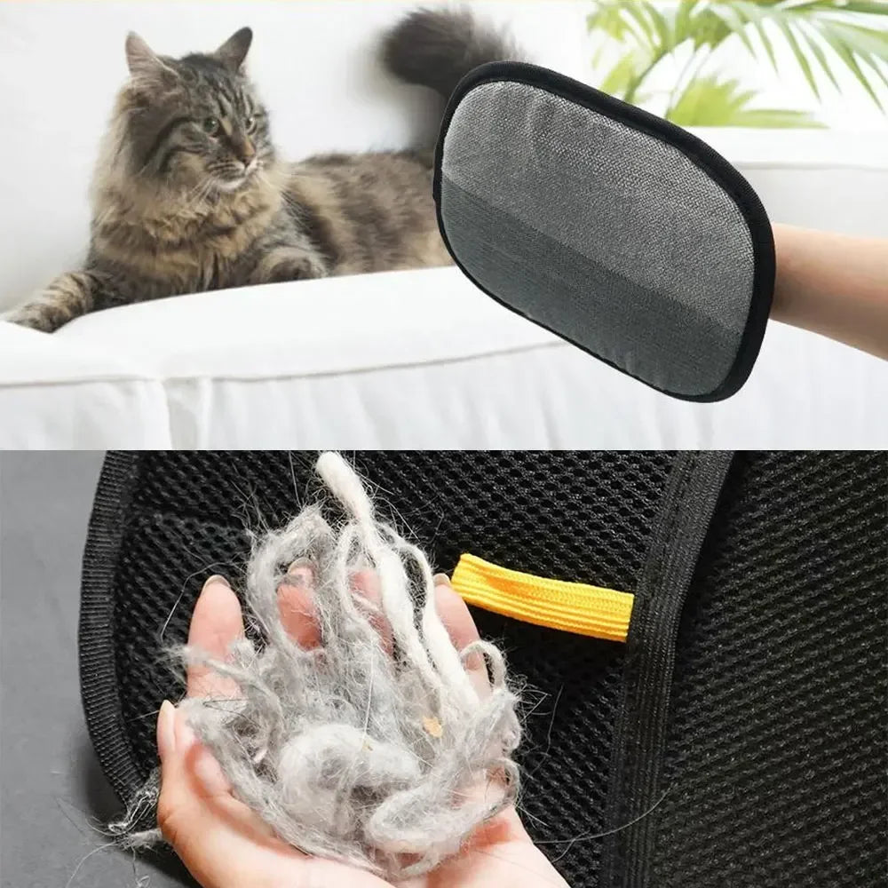 Pet Grooming Gloves – Gentle Hair Remover & Massage Brush for Dogs & Cats
