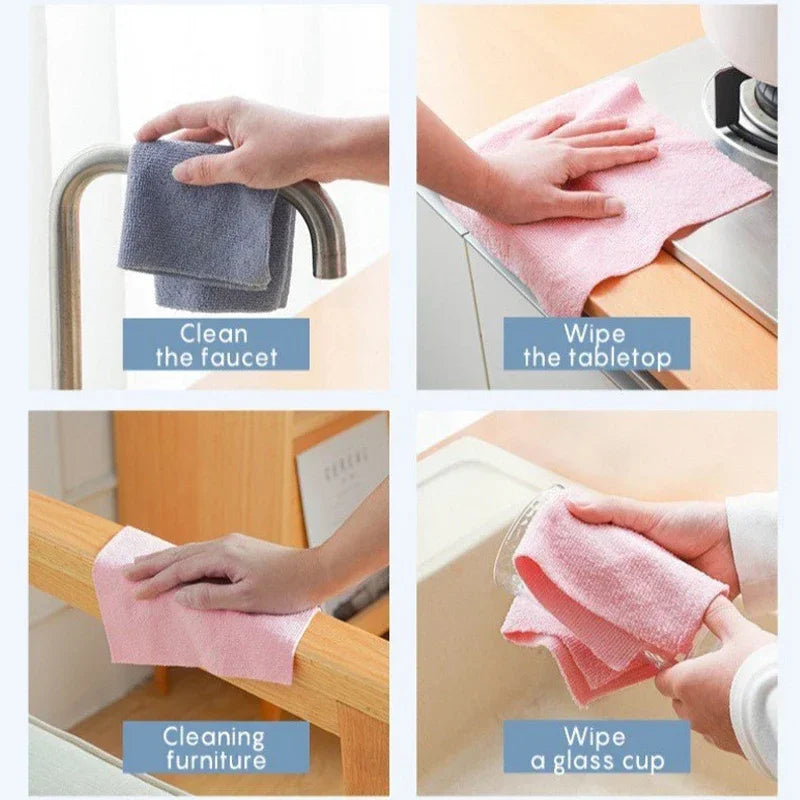 “Magic Reusable Microfiber Cleaning Roll – Sparkling Clean in Seconds!”