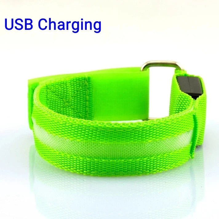 LED Night Running Armband – USB Rechargeable Safety Light for Cycling, Jogging & Outdoor Sports